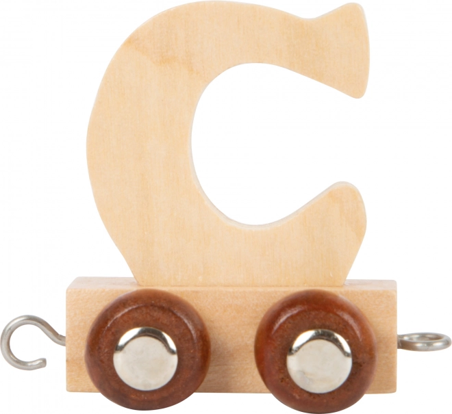 wagon en bois avec la lettre C pour circuit de train Small Foot