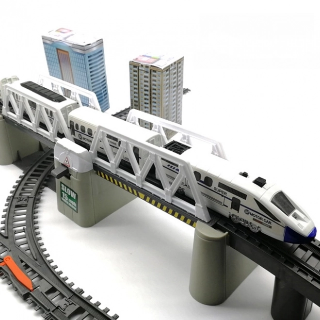 Ensemble de train électrique Woopie avec pont et tunnel