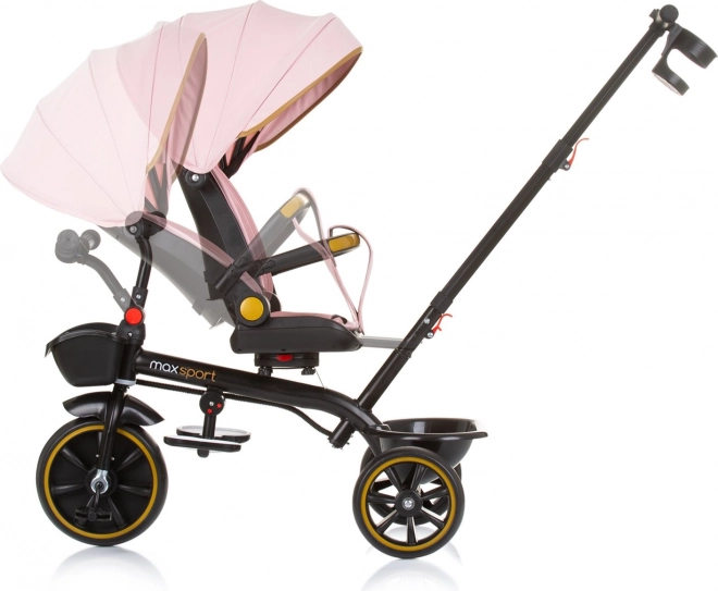 Tricycle avec toit Max Sport 2-en-1 Flamant Rose