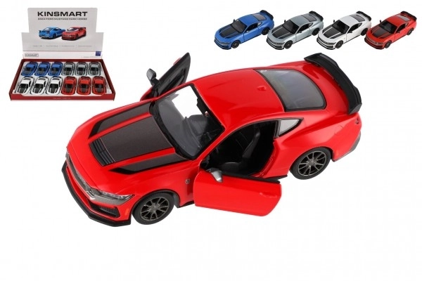 Voiture Kinsmart 2024 Ford Mustang Dark Horse 1:38 métal/plastique 12,5cm 4 couleurs à remontoir 12pcs en boîte