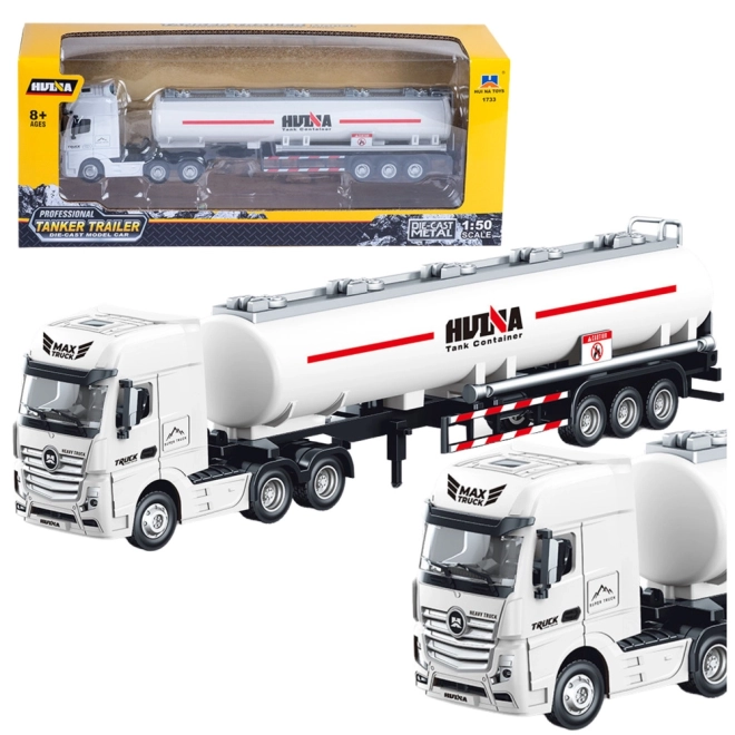 Camion-citerne 1:50 avec éléments mobiles blanc