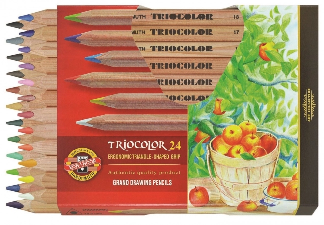 KOH-I-NOOR Crayons triangulaires 3154 Triocolor Natur épais 24 pcs
