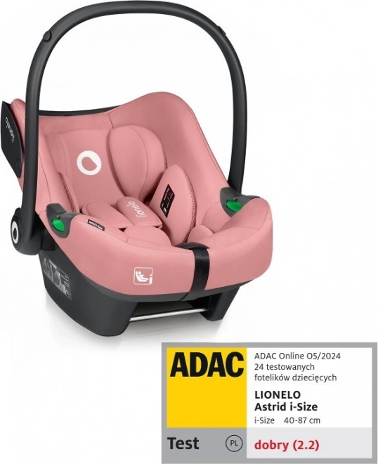 Siège auto pour enfants LIONELO Astrid i-Size rose