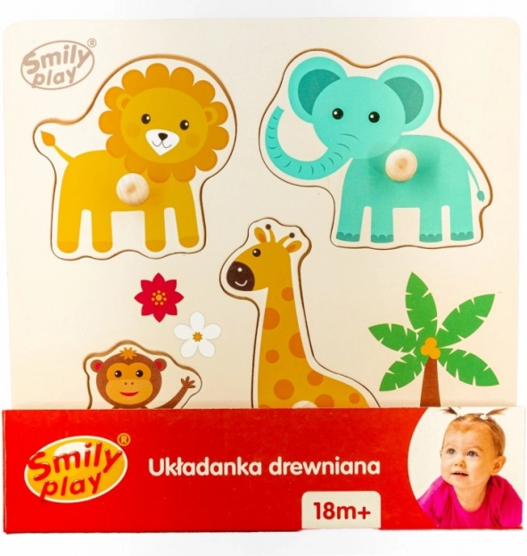 Puzzle encastrable en bois avec animaux