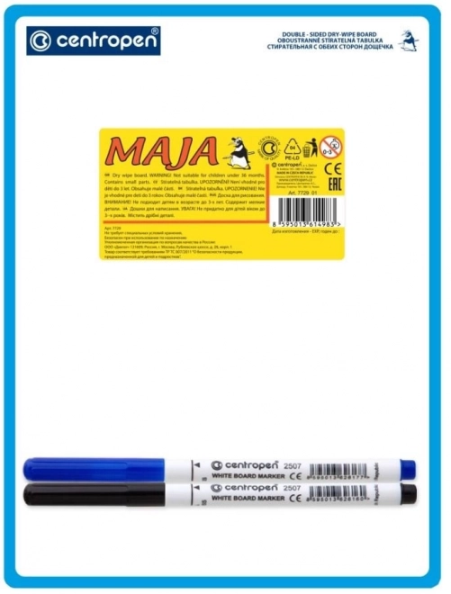 Tableau effaçable CENTROPEN A5 (recto verso) + 2 marqueurs