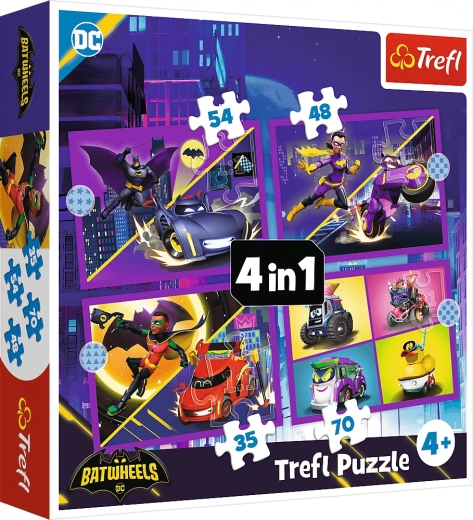 Puzzle 4-en-1 Découvre Batwheels