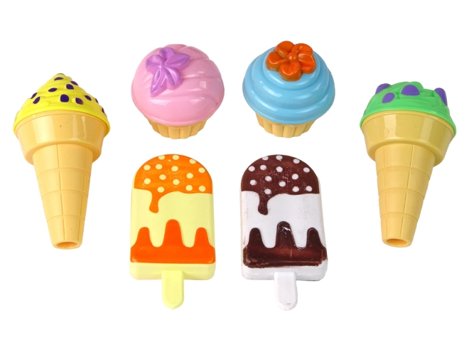 Six glaces colorées