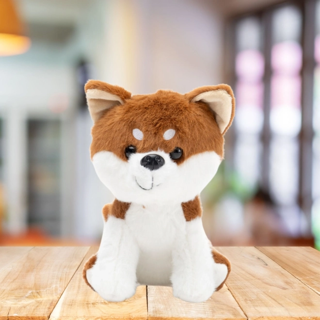 Chien en peluche Shiba Inu marron-blanc 20 cm