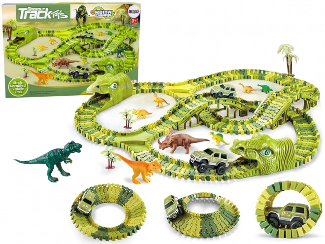 Circuit auto dinosaure flexible 240 pièces