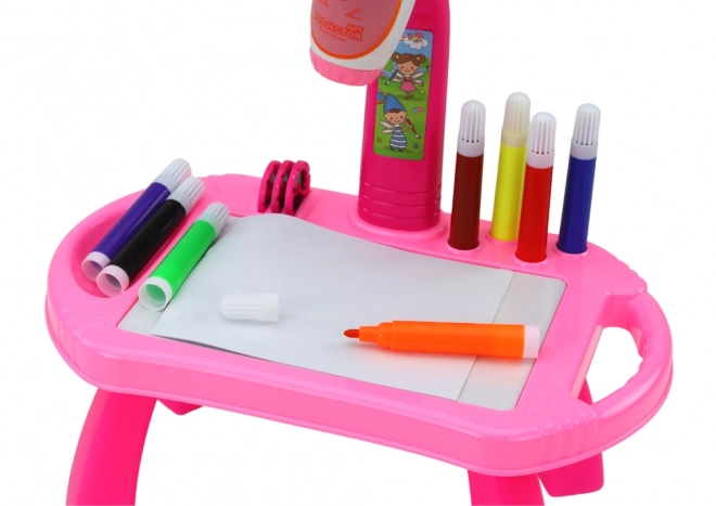 Table de dessin avec projecteur rose