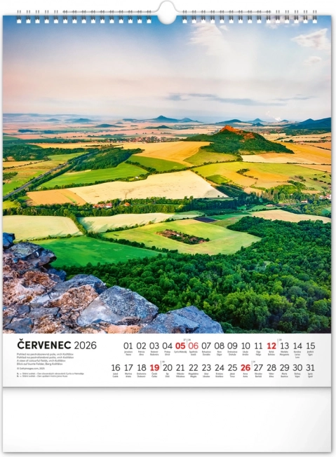 Calendrier mural République tchèque 2026
