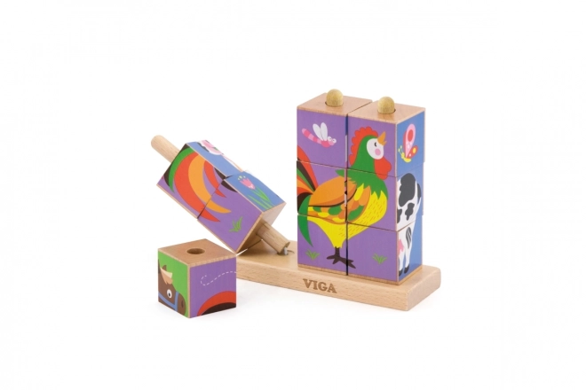 Cubes en bois 9 pcs - ferme