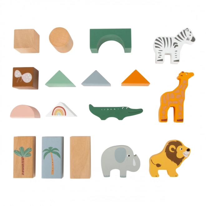 Blocs de construction en bois Safari pour enfants