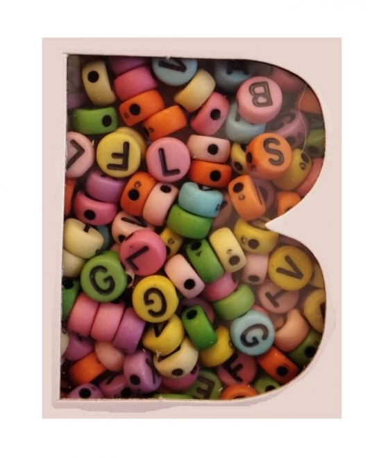 Ensemble de perles - lettres pastel + 1 mètre de ficelle