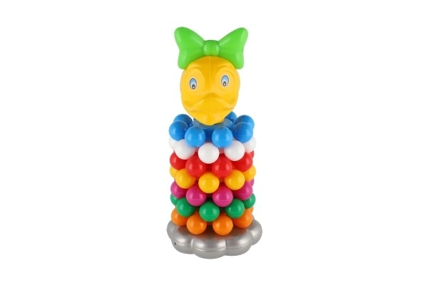 Puzzle pyramide avec anneaux en plastique 26cm dans un filet 12m+