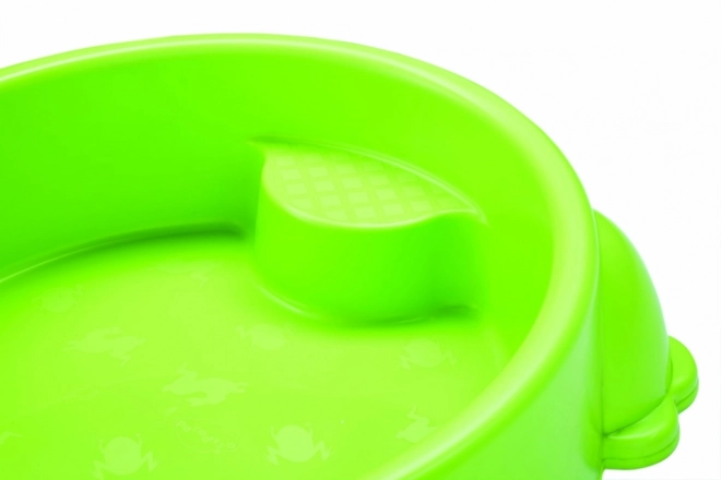 Bac à sable en plastique en forme de grenouille avec couvercle vert