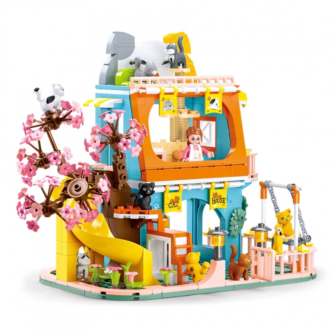 Sluban Girls Dream M38-B1089 Maison avec neuf chats