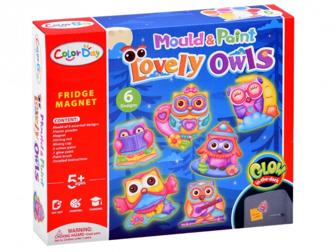 Ensemble créatif avec magnets chouettes pour enfants