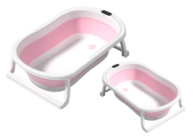 Baignoire pliante pour bébés avec pieds antidérapants rose