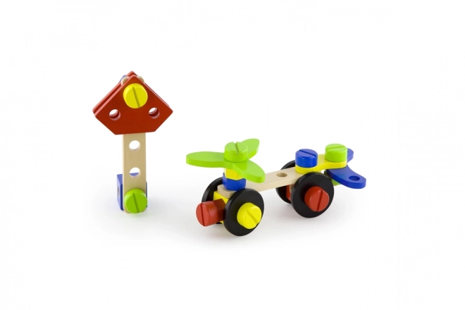 Jeu de construction en bois - 68 pièces