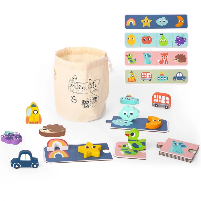 Woopie Green Pexeso en bois - Puzzle tactile