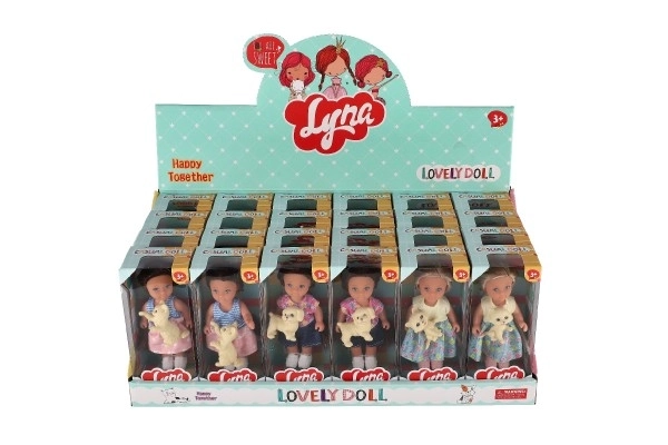 Poupée avec peluche plastique 12cm corps solide 3 types dans boîte 7x15x5cm 24pcs dans boîte