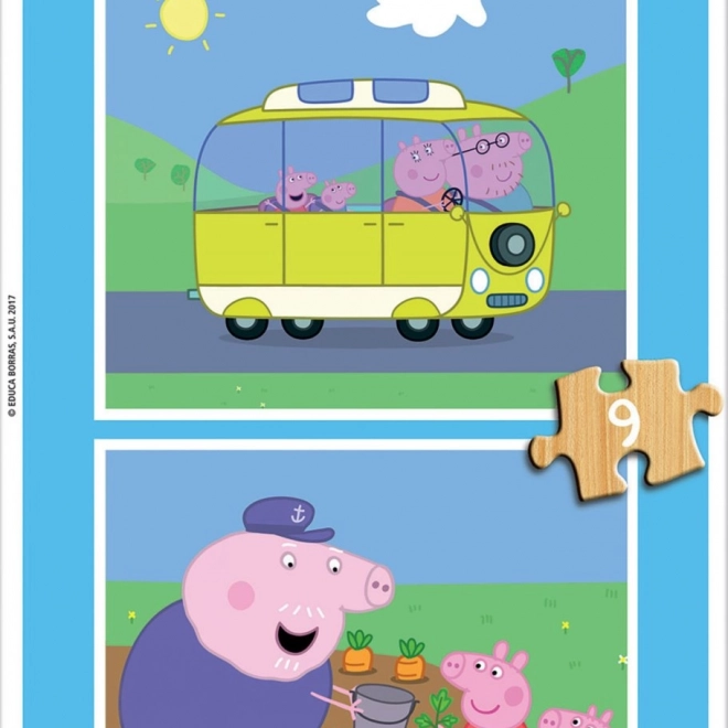 Educa puzzle en bois Peppa Pig 2x9 pièces