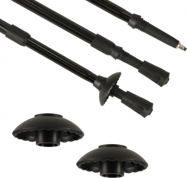Bâtons de trekking pliants Nordic Walking, noirs, 2 pcs