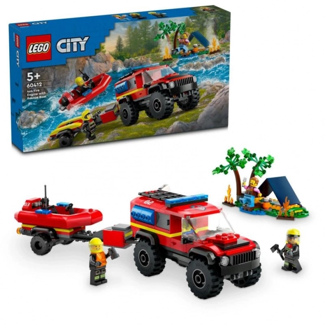 LEGOae City 60412 Camion de pompiers 4x4 et bateau de sauvetage