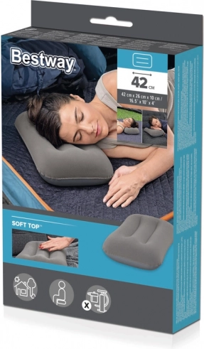 Oreiller Gonflable Velours Gris Bestway