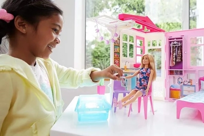 Maison de poupées Barbie avec accessoires et poupée GWY84