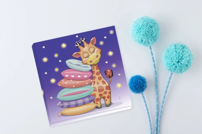 Mozaïque avec diamants - coussin avec girafe