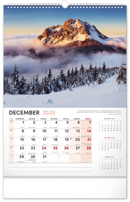 Calendrier mural Notre Slovaquie 2025, 33 × 46 cm