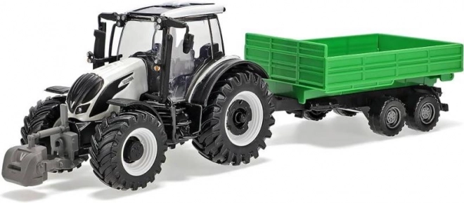 Tracteur Bburago Farm 10cm avec Remorque - Valtra N174 - Remorque Basculante