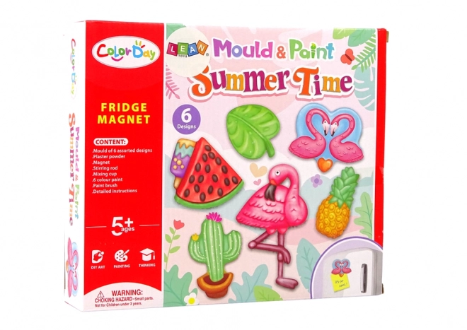 Ensemble DIY pour enfants pour aimants Flamant Melon Plâtre