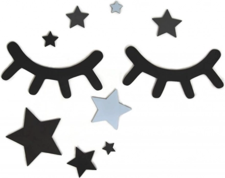 Stickers muraux yeux avec petites étoiles bleues