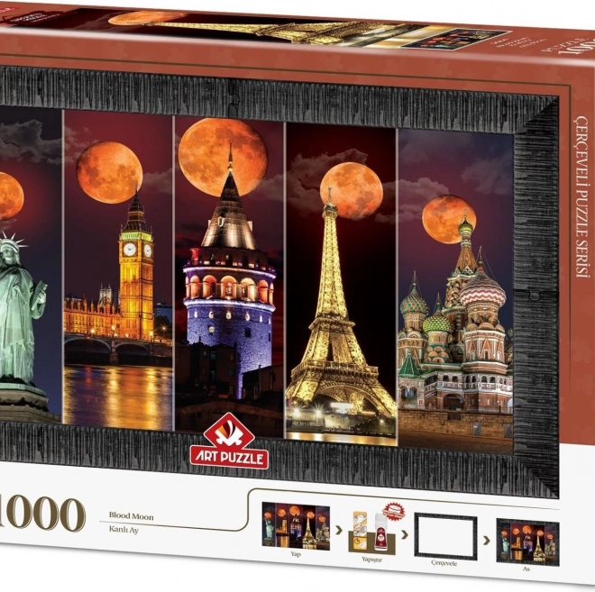 Puzzle avec cadre et colle 3 en 1 Lune de sang 1000 pièces