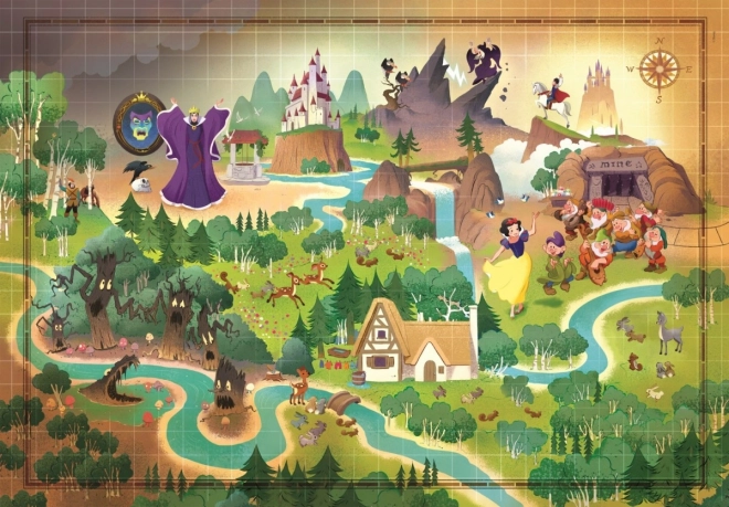 Puzzle 1000 pièces - Story Maps Blanche-Neige de Clementoni