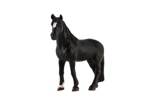 Cheval domestique en plastique noir Zooted 13cm dans un sac