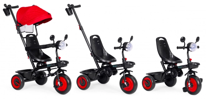 Tricycle 3en1 avec siège pivotant et auvent rouge ECOTOYS