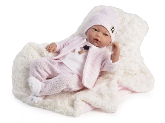 Guca 10219 LUCIA - poupée réaliste bébé avec sons et corps en tissu doux - 46 cm