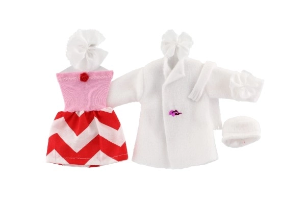 Robes/Vêtements - robes, manteau et bonnet pour poupées assortiment sur carte 22x21cm