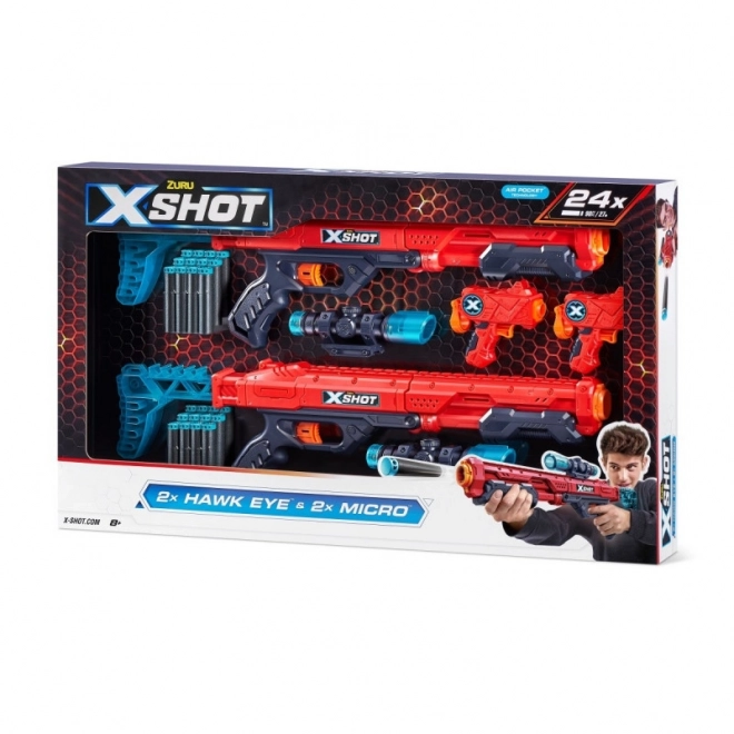 Ensemble de blasters X-Shot Excel Hawk Eye et Micro