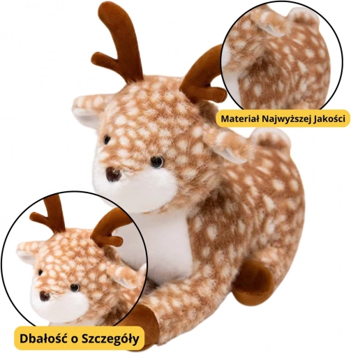 Peluche faon brun à taches blanches 25 cm