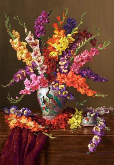 Puzzle 1000 pcs Glaïeuls dans un vase chinois