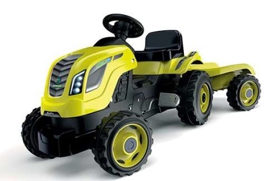 Tracteur à pédales Farmer XL vert avec remorque