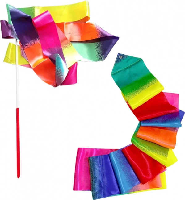 Ruban de gymnastique coloré pour danse et exercice 205 x 5 cm