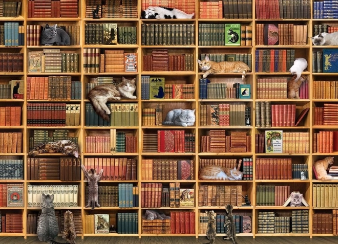Puzzle Bibliothèque féline 1000 pièces