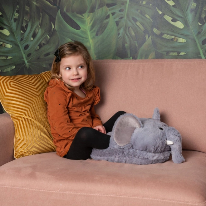 Pantoufle peluche chauffante Cozy Noxxiez Éléphant