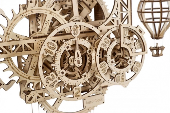 Puzzle mécanique mural en bois 3D Ugears Horloge Aero